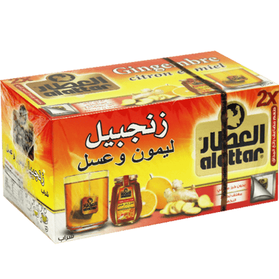 زنجبيل وليمون وعسل العطار 20 ظرف