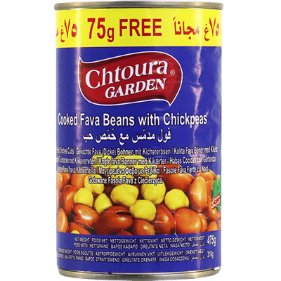 فول مدمس مع حمص حب شتورة 400غ