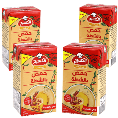 اربع قطع حمص بالطحينة مسبحة بالحار الكسيح  135غ