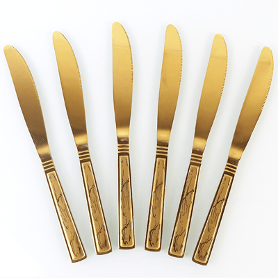 طقم سكاكين ذهبي 6 قطع