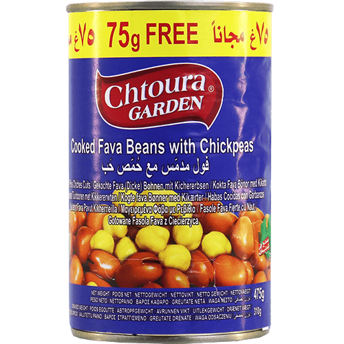 فول مدمس مع حمص حب شتورة 400غ