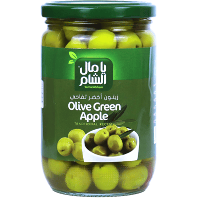 زيتون اخضر تفاحي يامال الشام 600غ