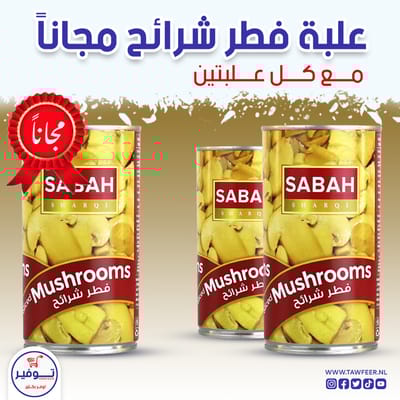 عرض 2+1 مجانا شرائح فطر صباح 355غ