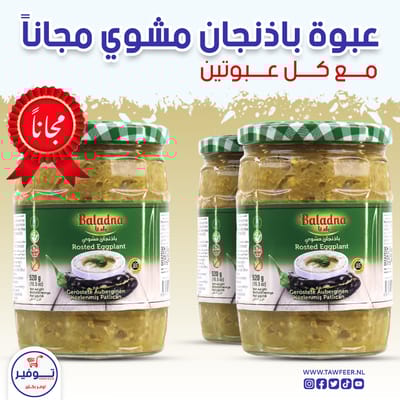 عرض 2+1 باذنجان مشوي متبل بلدنا 520غ