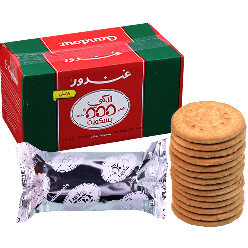 علبة بسكوت سادة غندور 8 قطع 65غ