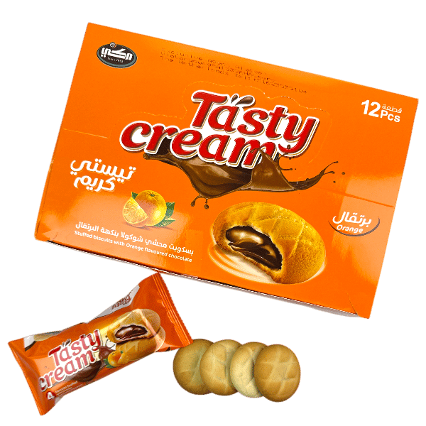 بسكويت محشي شوكولا بنكهة البرتقال تيستي كريم 12قطعة