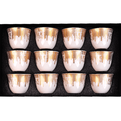 فناجين قهوة مرة مذهب 12 فنجان