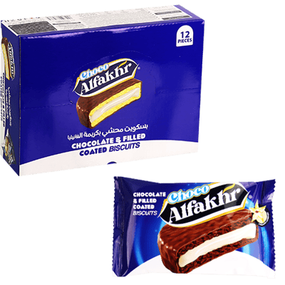 بسكويت فانيلا شوكو الفاخر 12 قطعة