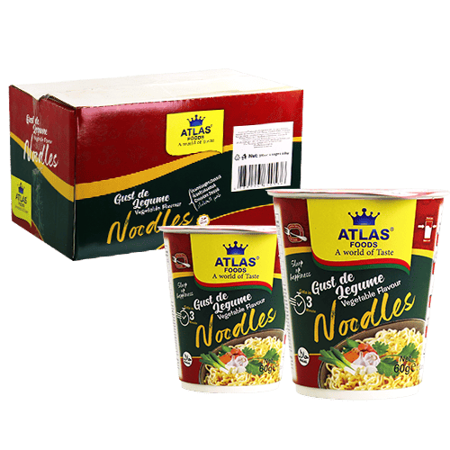 طرد 24 قطعة نودلز خضار كوب أطلس فود 60غ