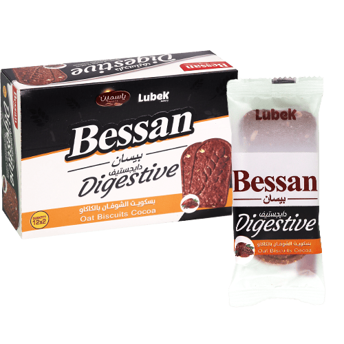 بسكويت دايجستف شوفان بالكاكاو ياسمين 12 قطعة