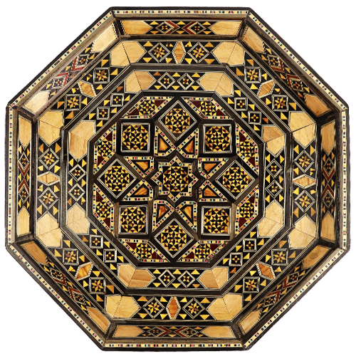 طقم صواني خشب مطعم بالصدف الطبيعي 3 قطع فاخرة صناعة يدوية