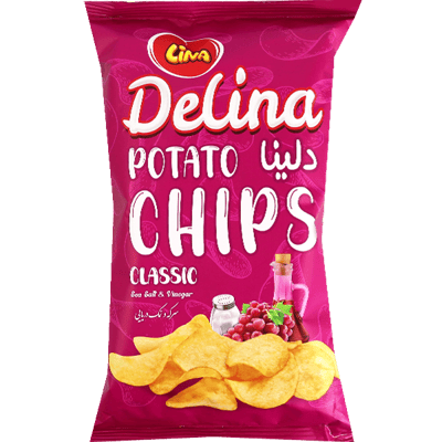رقائق بطاطس ديلينا ملح خل كلاسيك 55غ