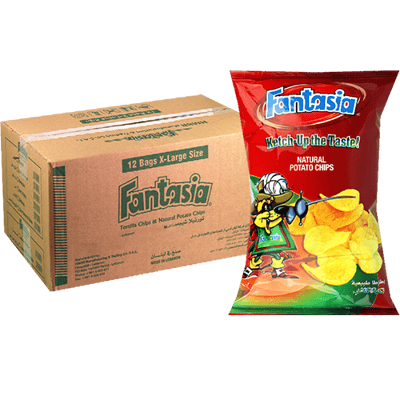 طرد شيبس بطاطا بنكهة الكاتشب فانتازيا 12×90غ طرد شيبس بطاطا بنكهة الكاتشب فانتازيا 12×90غ
