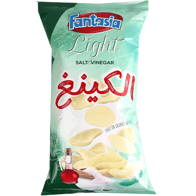 سناك بطاطا لايت بنكهة الملح والخل الكينغ فانتازيا 90غ
